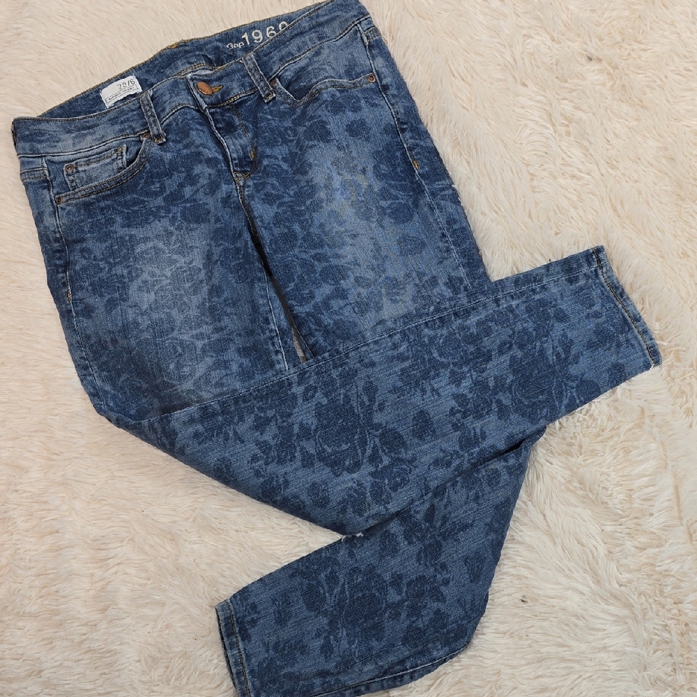 GAP Floral Skinny Jeans Size 28/6